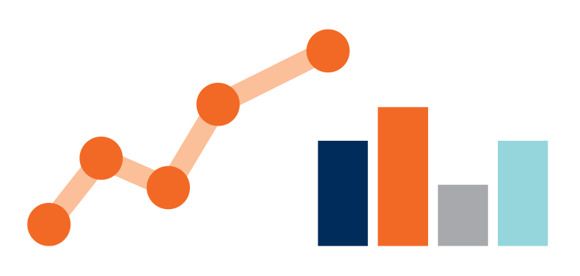 Illustration of a point graph and a bar graph